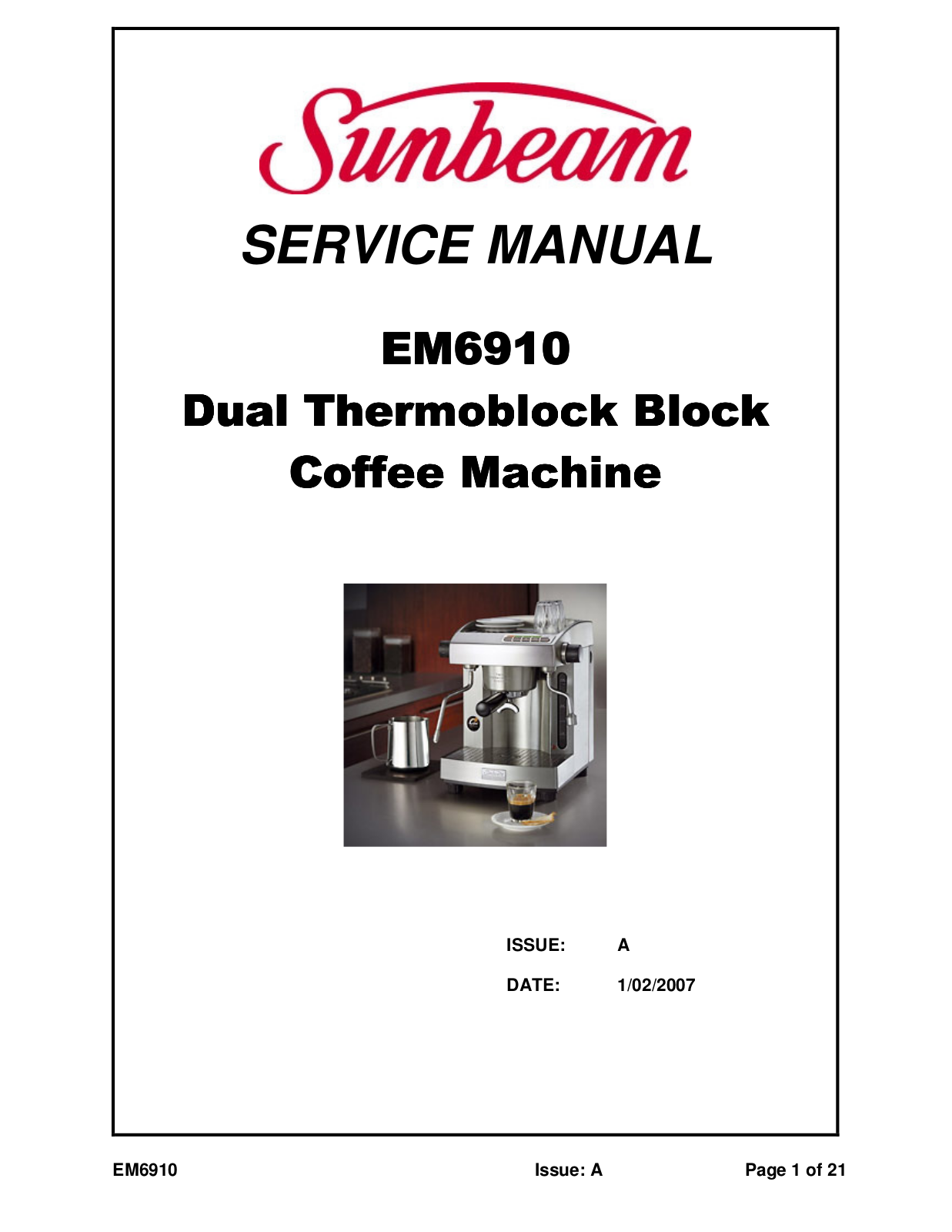 Sunbeam EM6910 User Manual