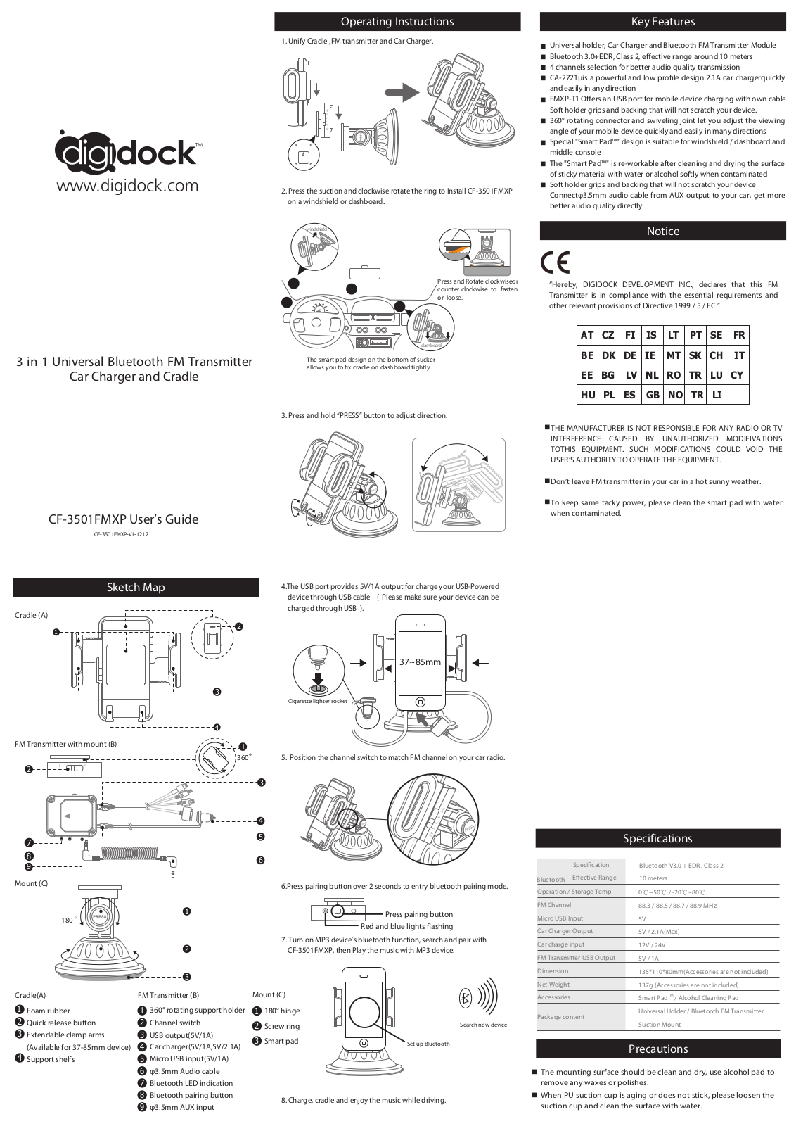 DIGIDOCK DEVELOPMENT FMXP T1 User Manual