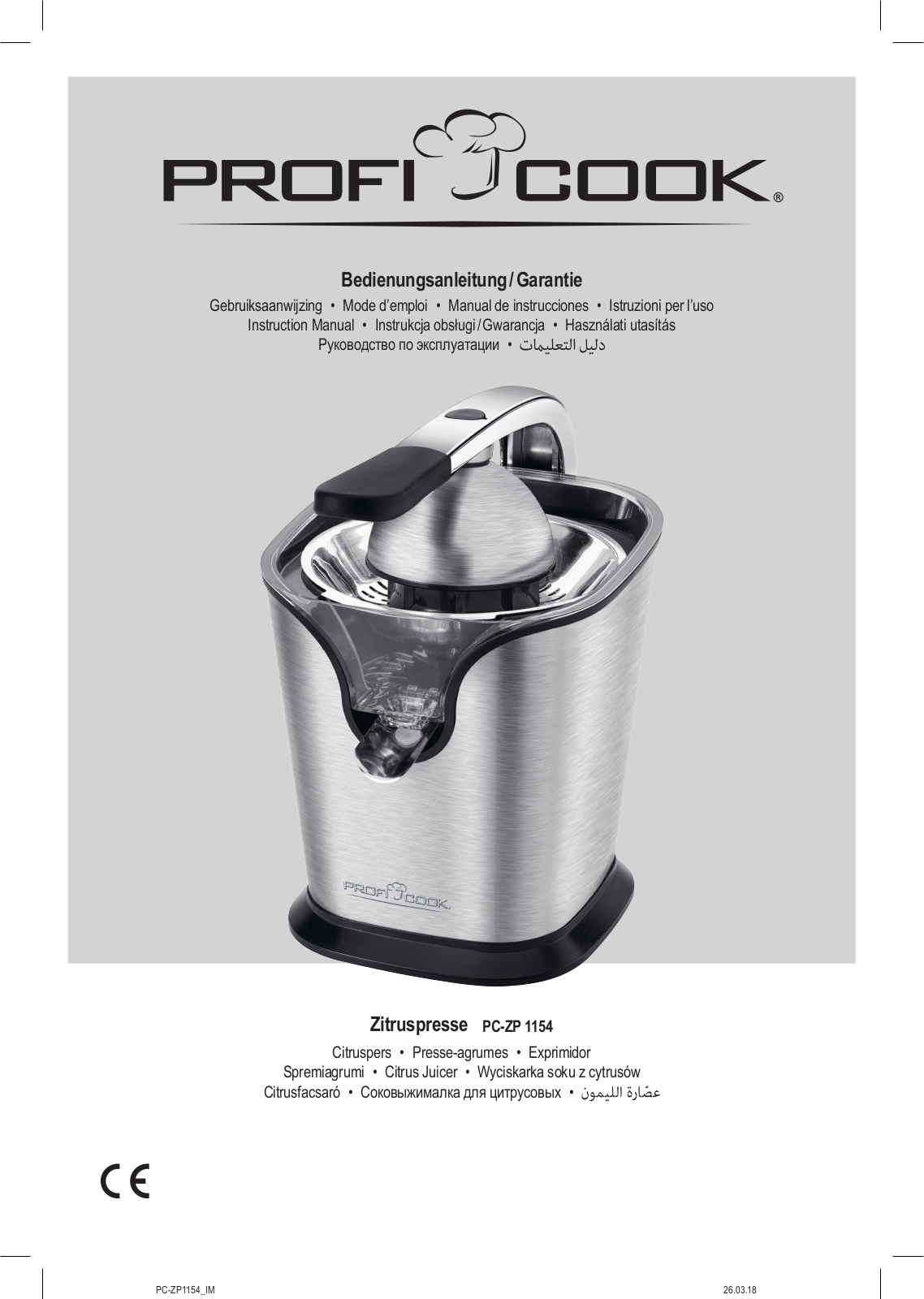 Proficook PC-ZP 1154 User Manual