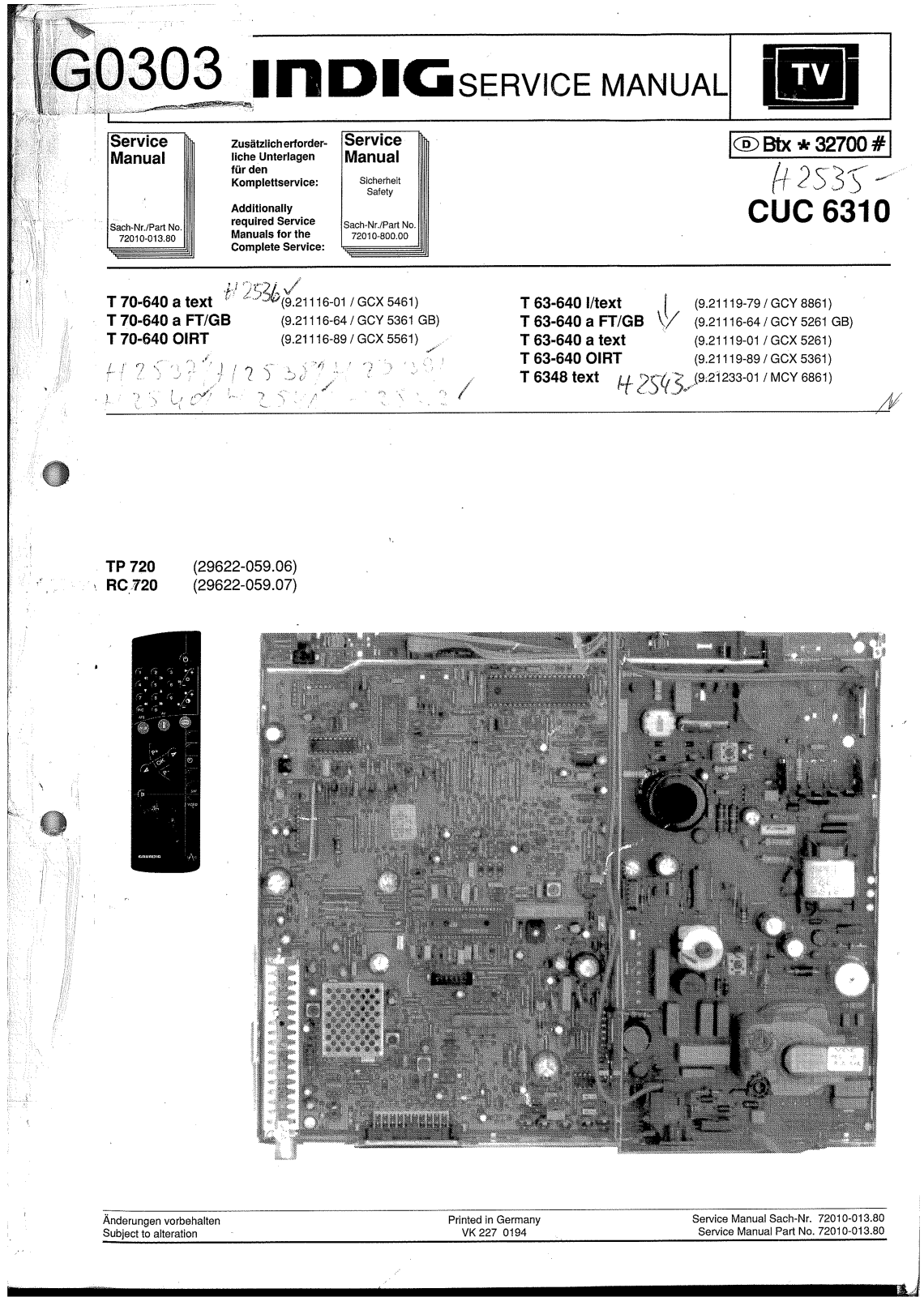 GRUNDIG CUC5510, CUC5511 1 Diagram