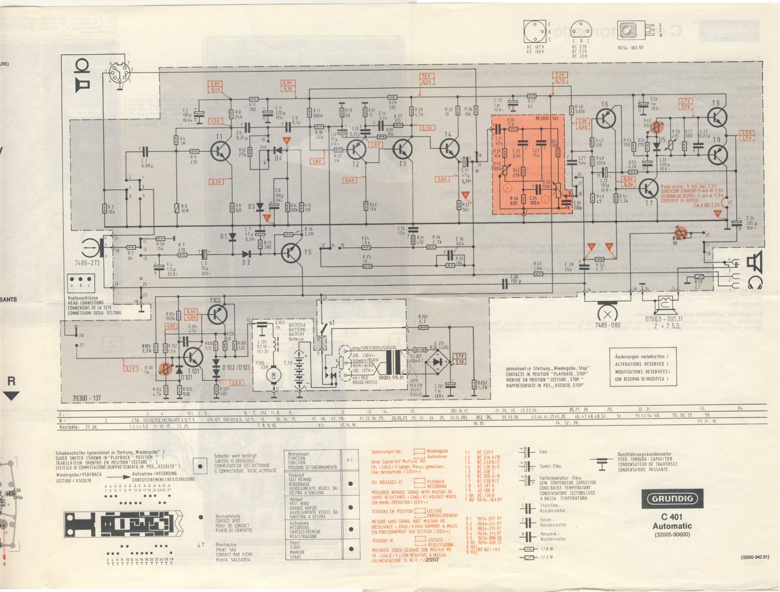 Grundig C-401 Schematic