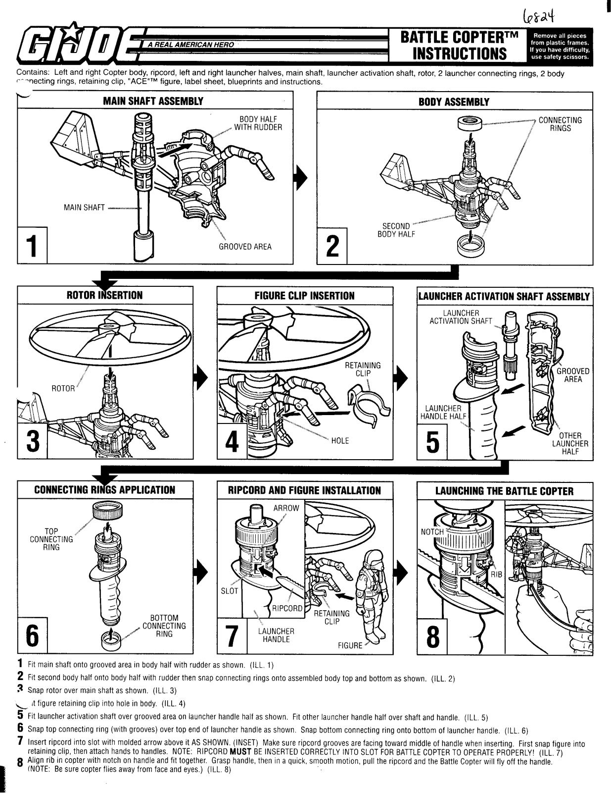 HASBRO GIJoe BattleCopter 1991 User Manual