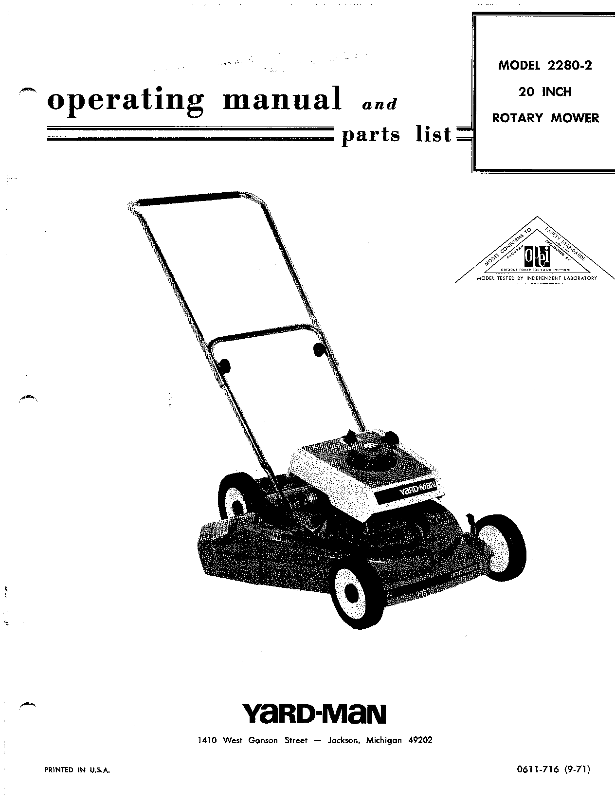 Yard-Man 2280-2 User Manual