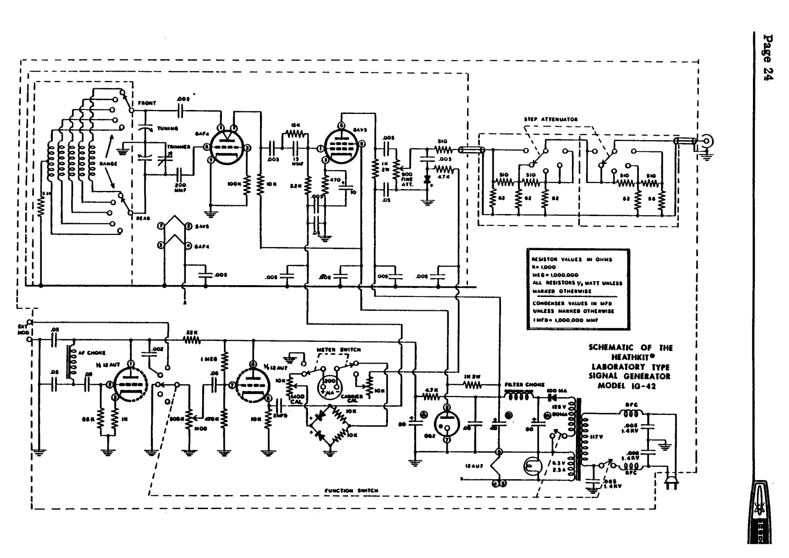 Heathkit IG-42 Schematic