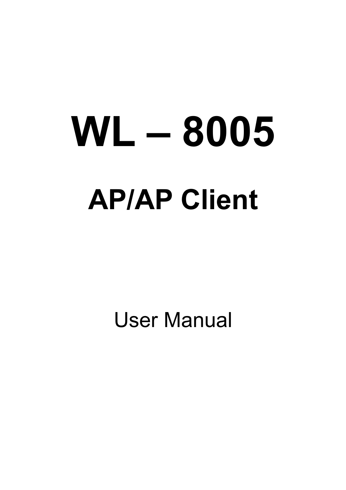 HL Tech WL 8005 User Manual