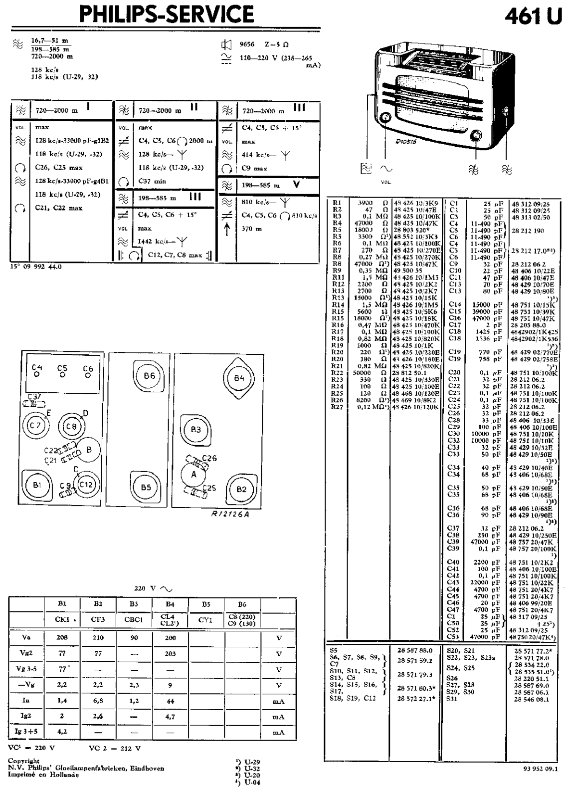 Philips 461-U Service Manual