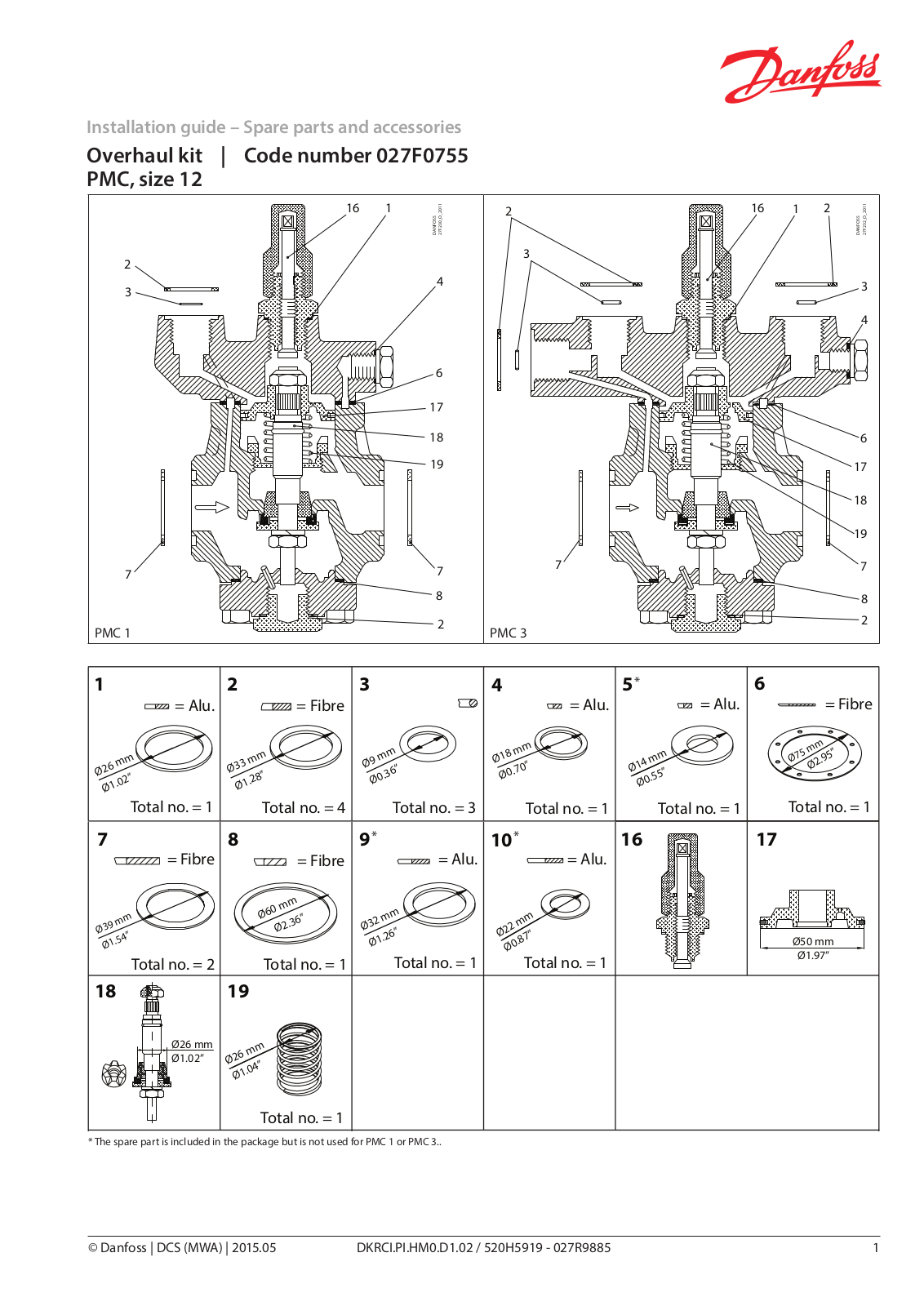 Danfoss PMC 12 Installation guide