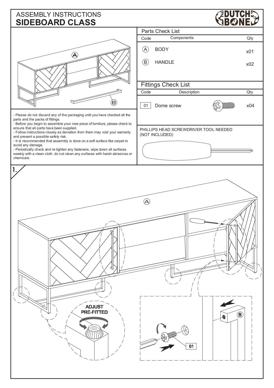 Dutchbone RDTE1390 Installation & Assembly - ManualMachine.com