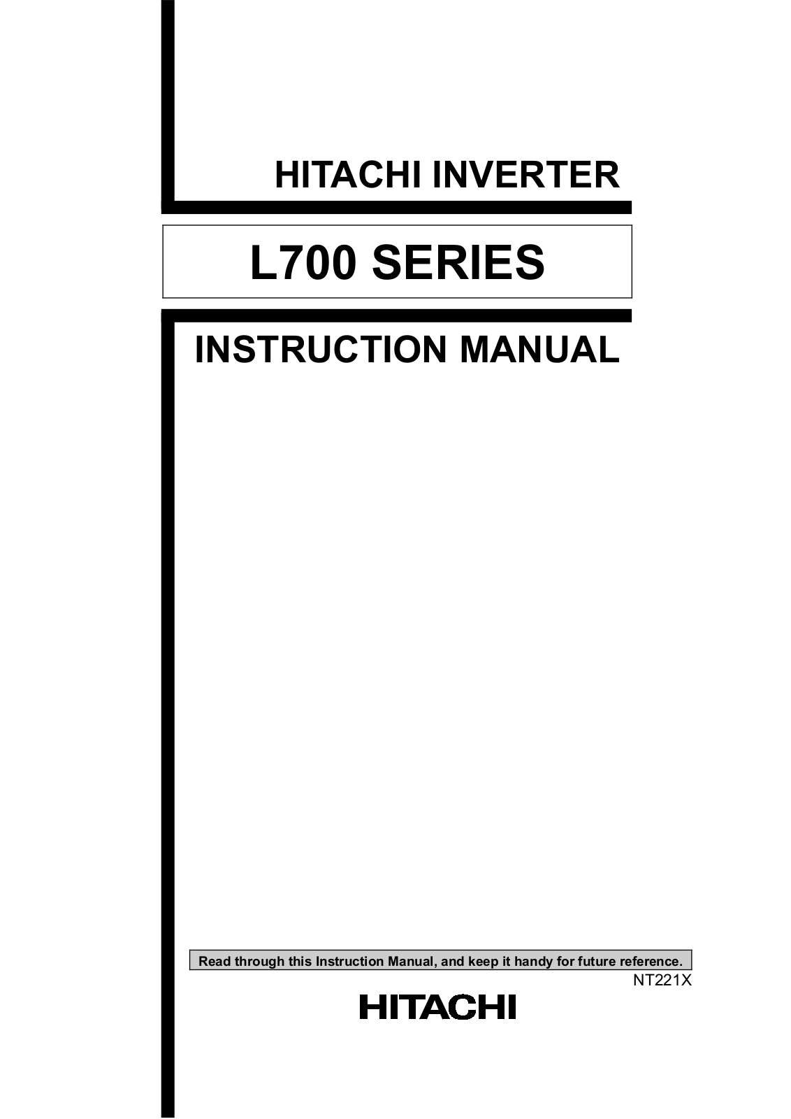 Hitachi L700 Series Instruction Manual