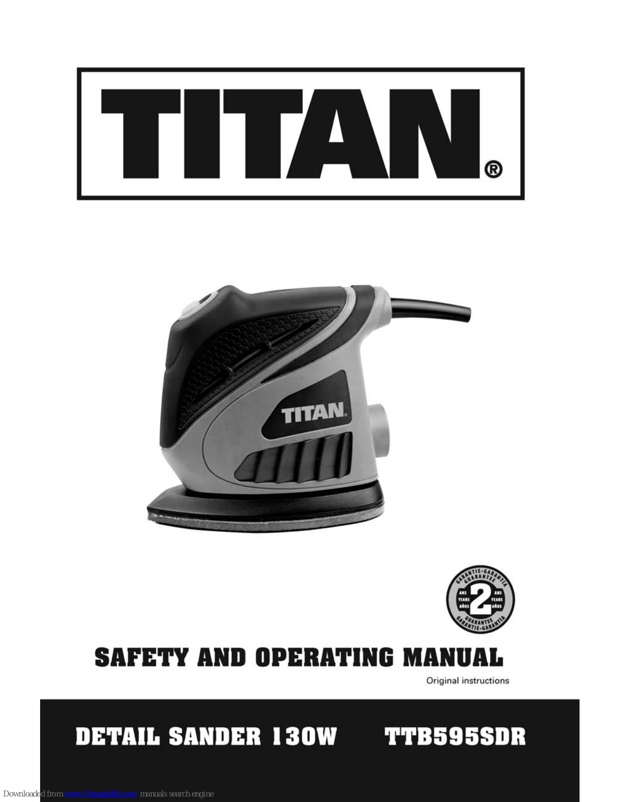 Titan TTB595SDR Safety And Operating Manual