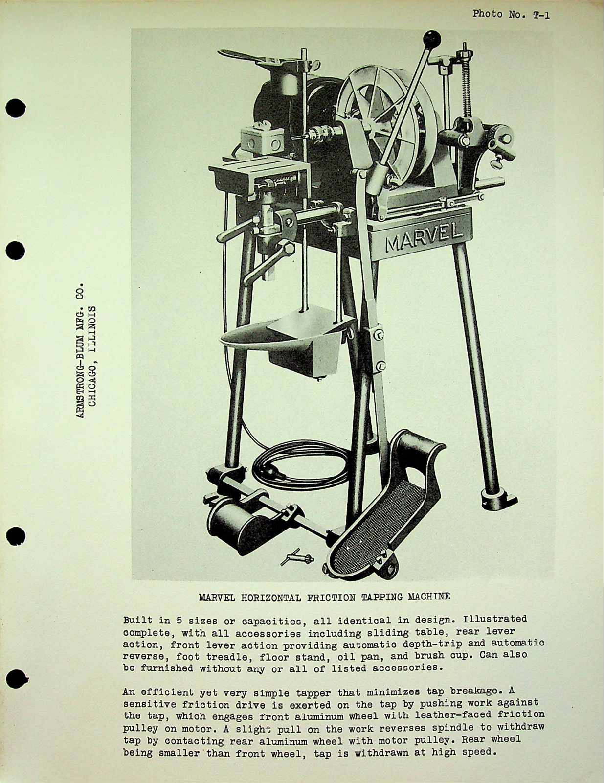 Armstrong-Blum Horizontal Friction Tapping Machine Other - ManualMachine.com