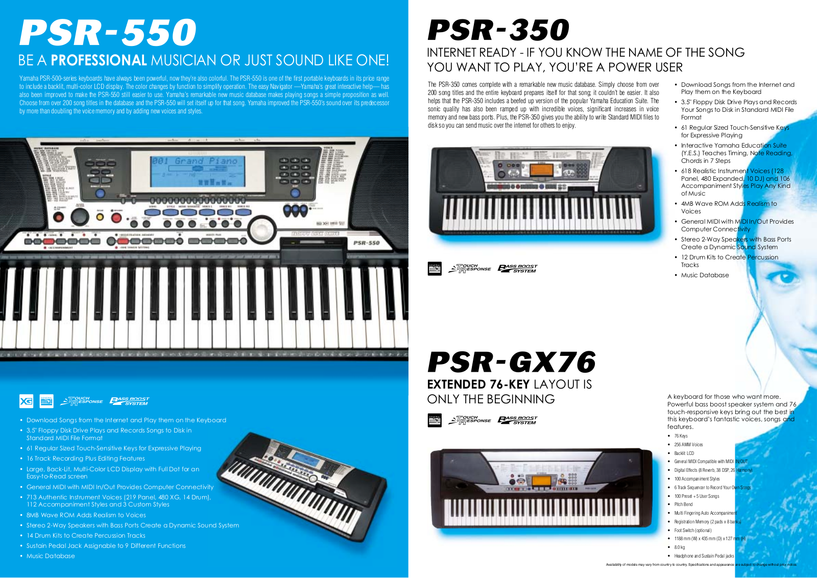 Yamaha PSR-500, PSR-350, PSR-GX 76 User Manual