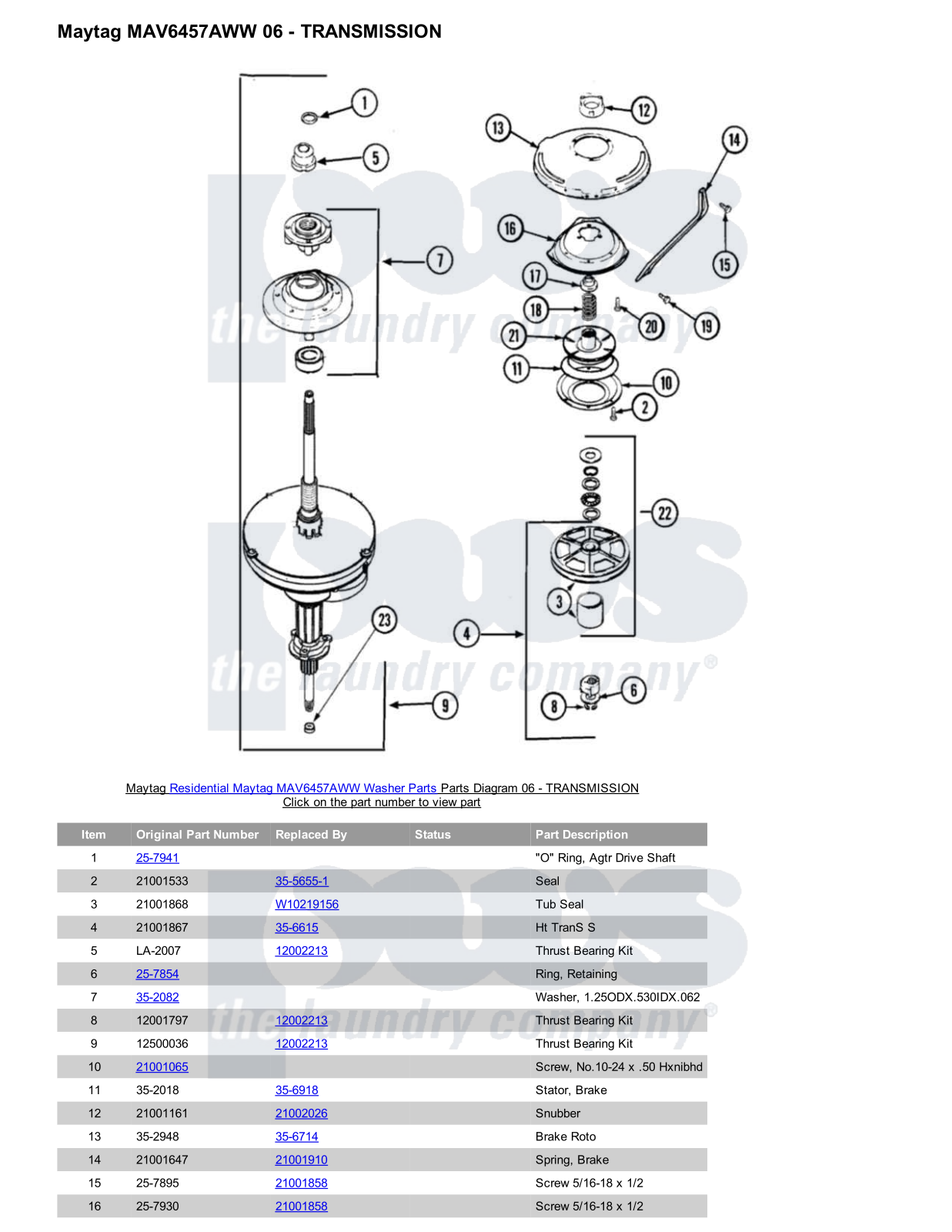 Maytag MAV6457AWW Parts Diagram