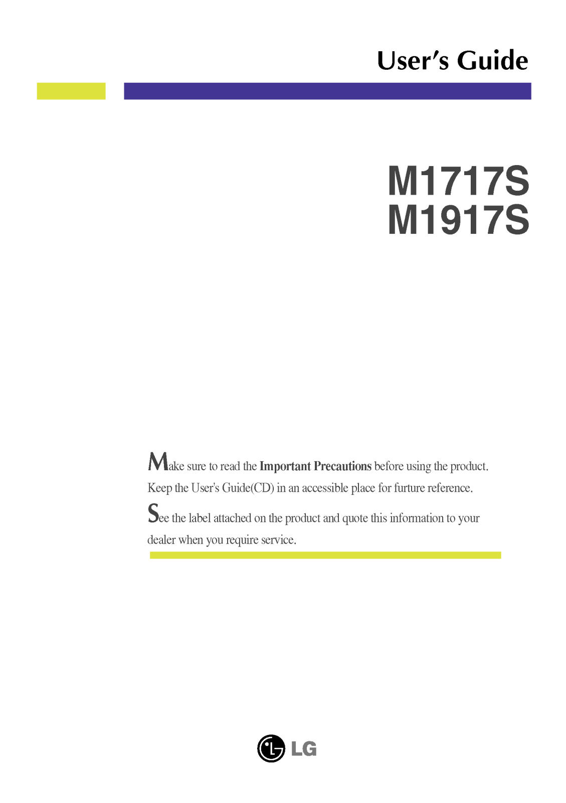 LG M1717S-SN User Manual