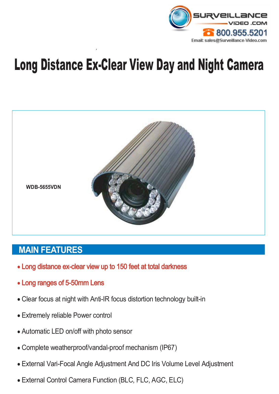 Weldex WDB-5655VDN Specsheet