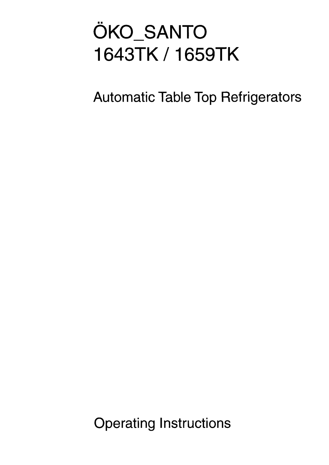 Electrolux 1643TK, 1659TK User Manual