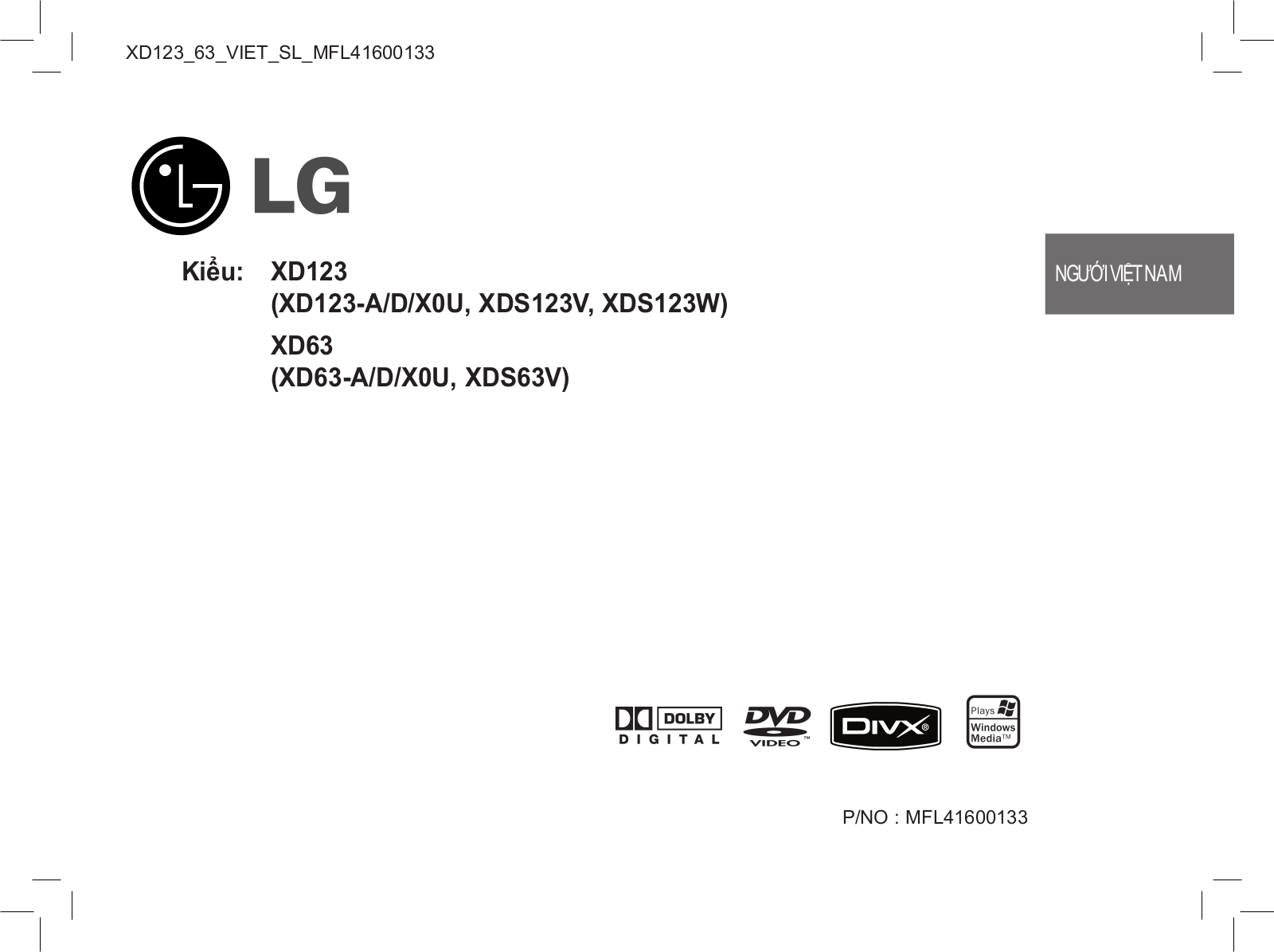 Lg XD63, XD123 User Manual