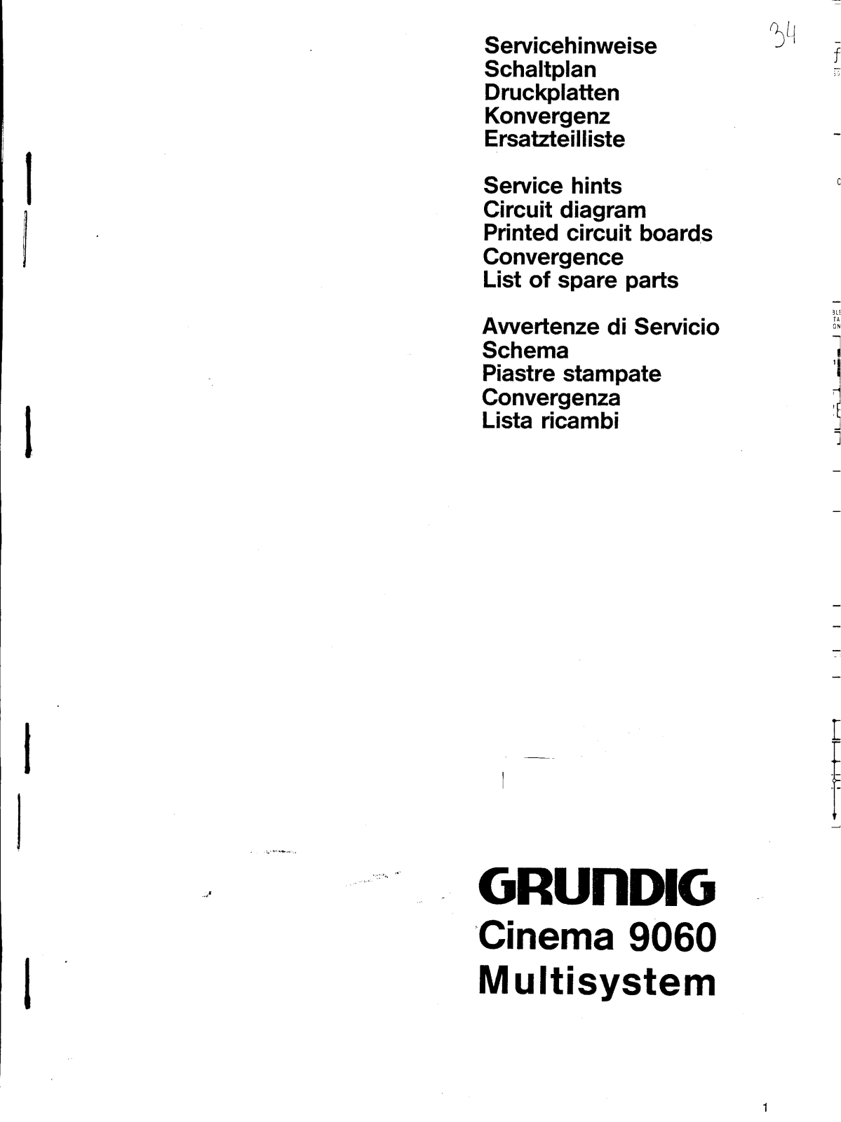 Grundig CINEMA 9060 Schematic