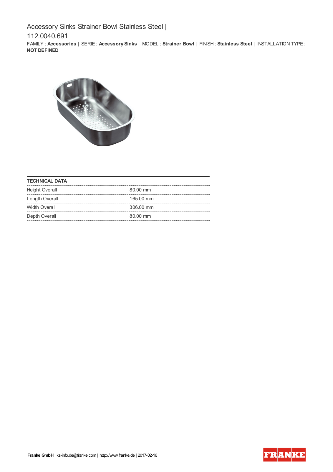 Franke 112.0040.691 Service Manual