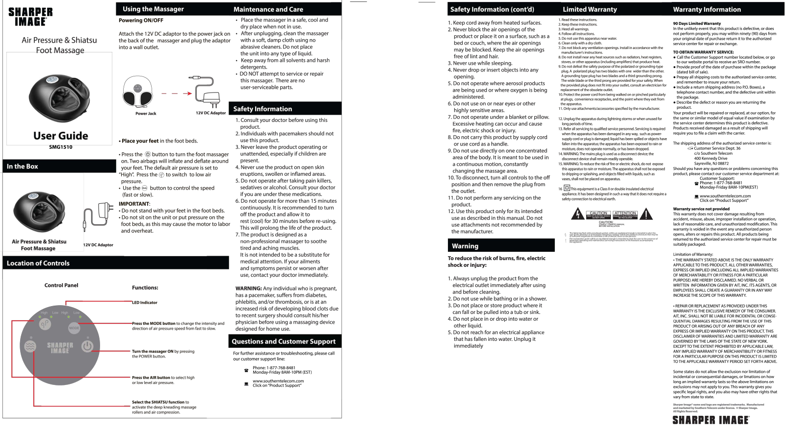 Sharper image SMG1510 User Manual