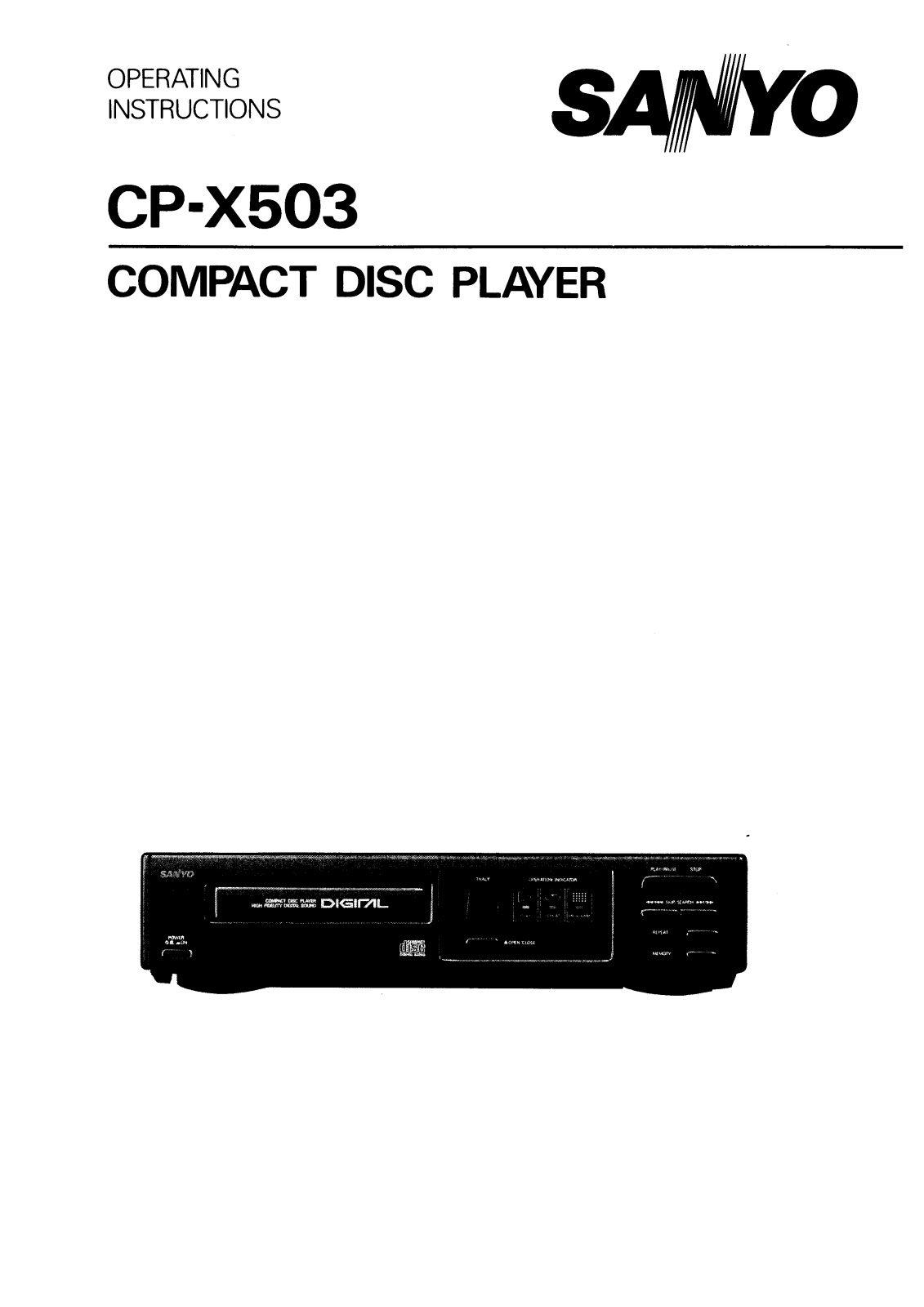 Sanyo CP-X503 Instruction Manual