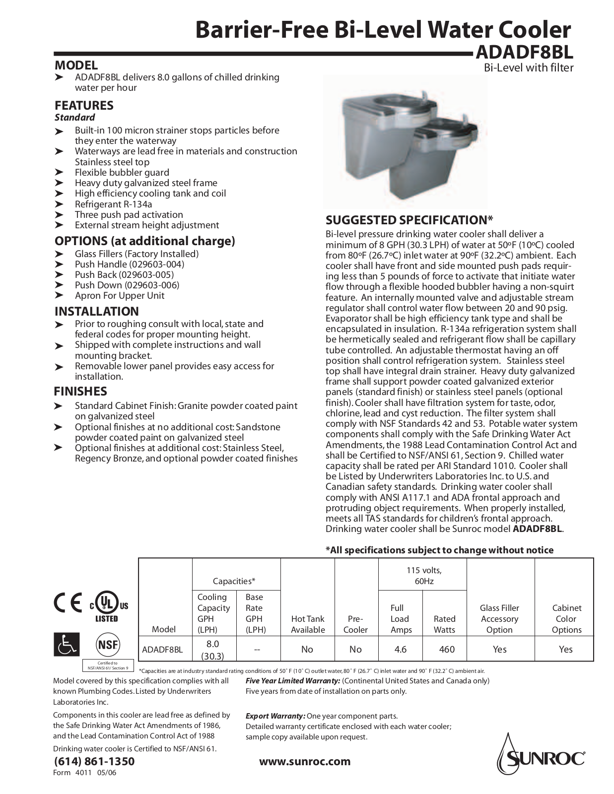 Oasis ADADF8BL User Manual