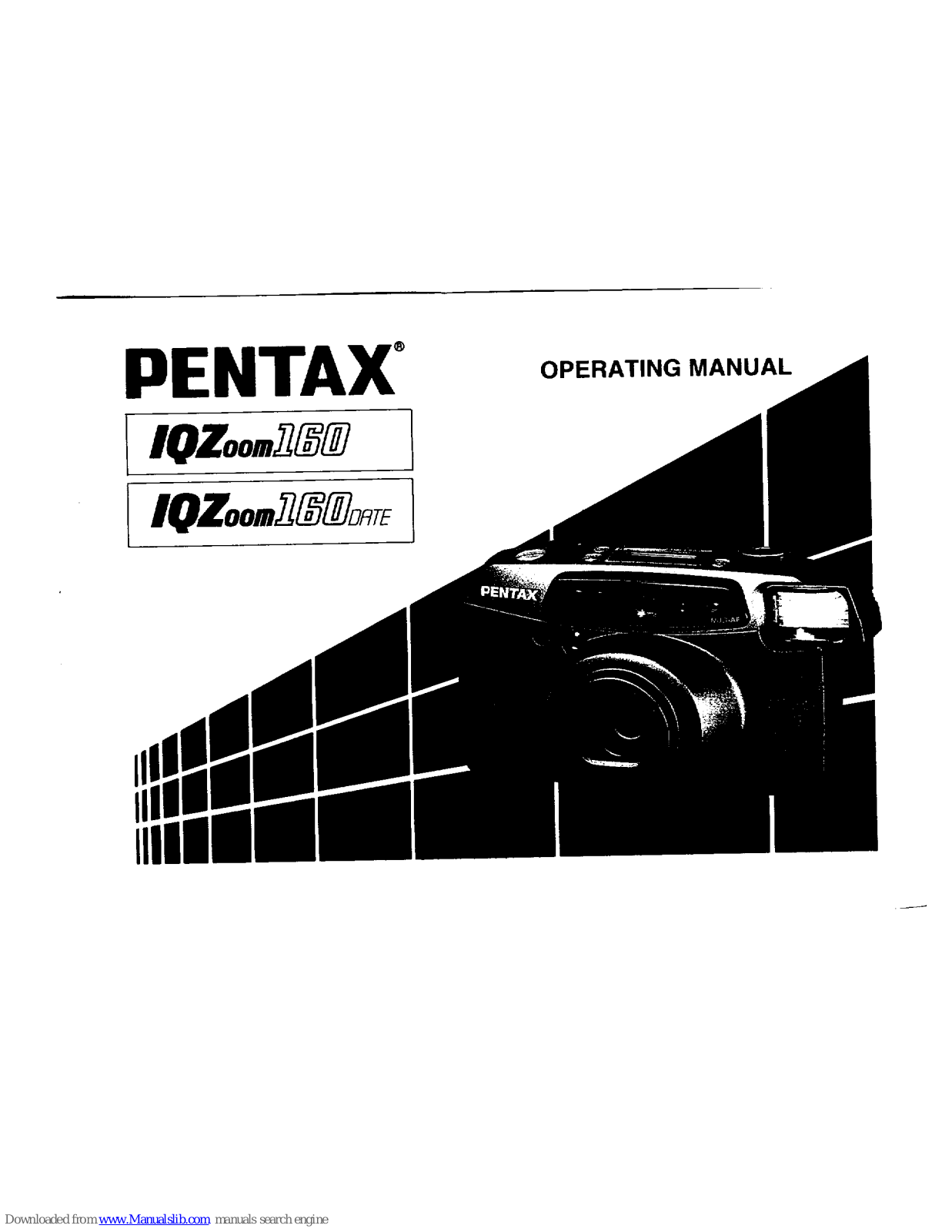 Pentax IQZoom 160, 10124 - IQ Zoom 160 35mm Camera, IQZoom 160 Date Operating Manual