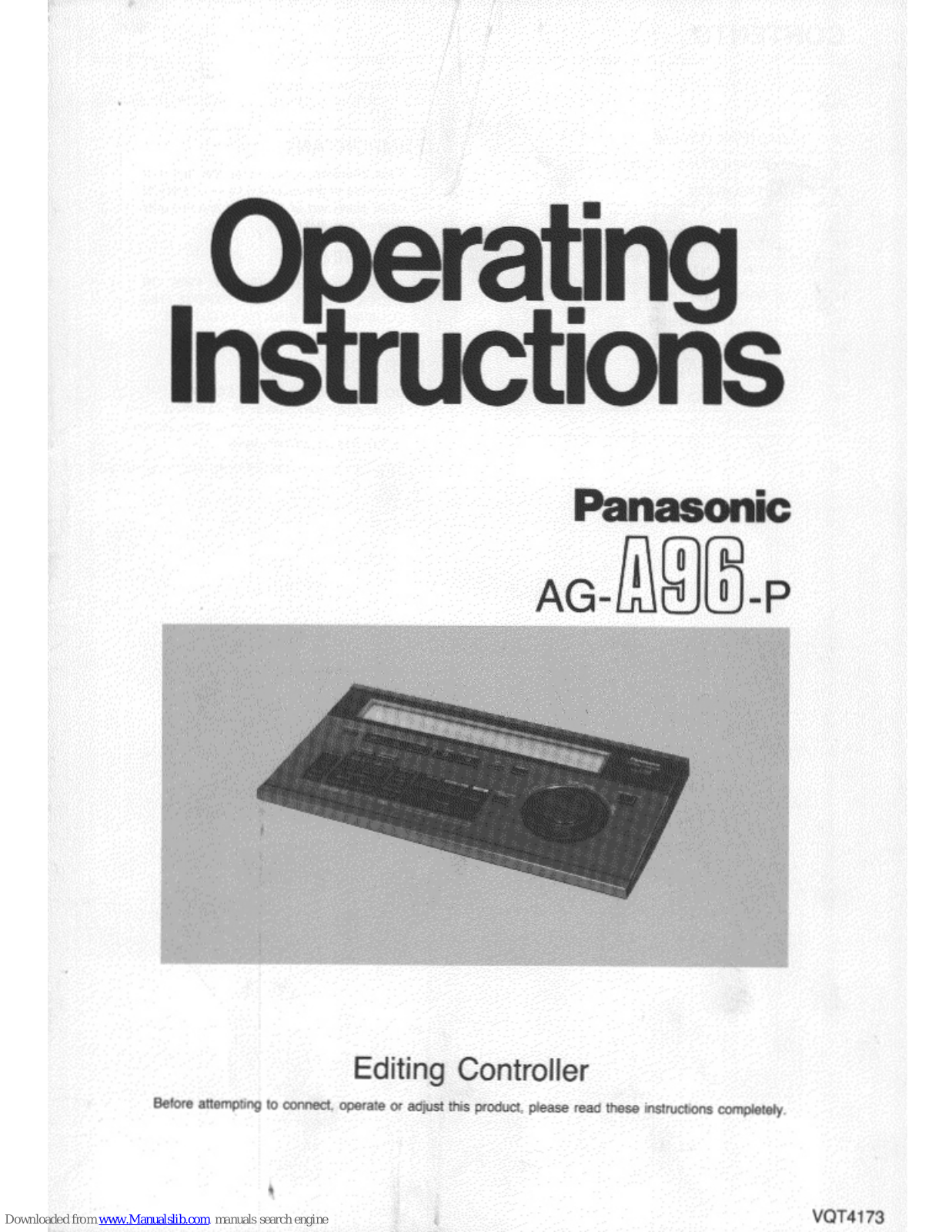 Panasonic AG-A96, AG-A96-P Operating Instructions Manual