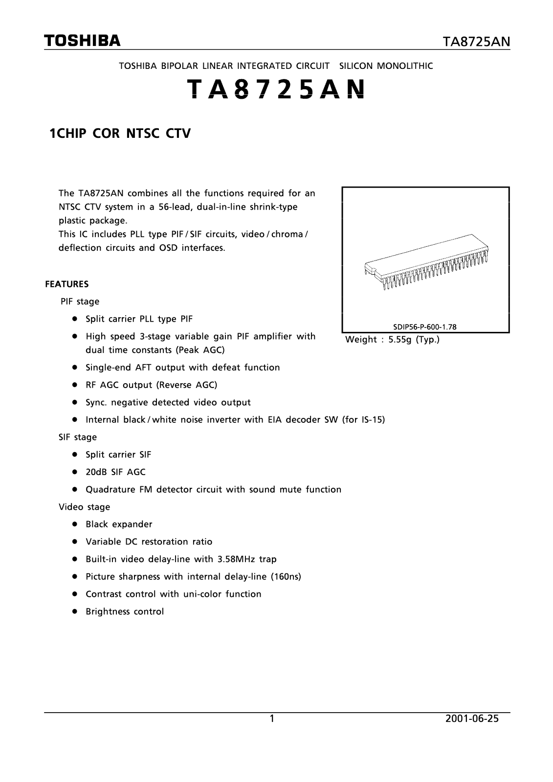 Toshiba TA8725AN Service Manual