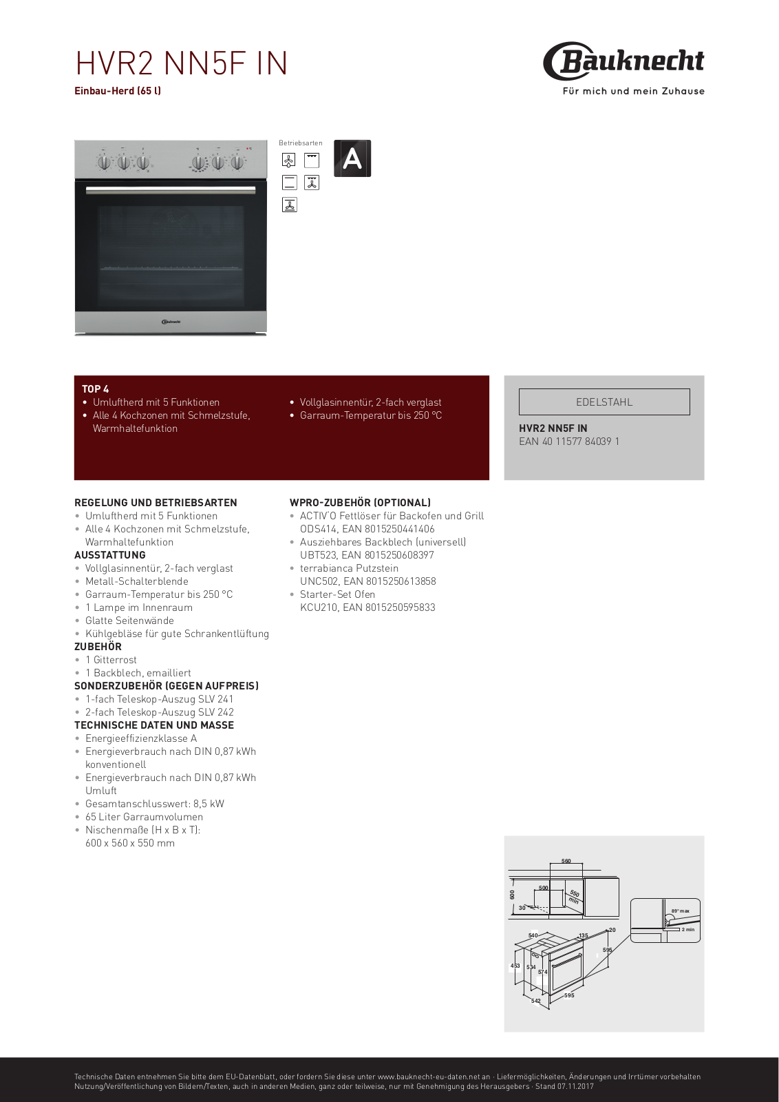 Bauknecht HVR2 NN5F IN User Manual