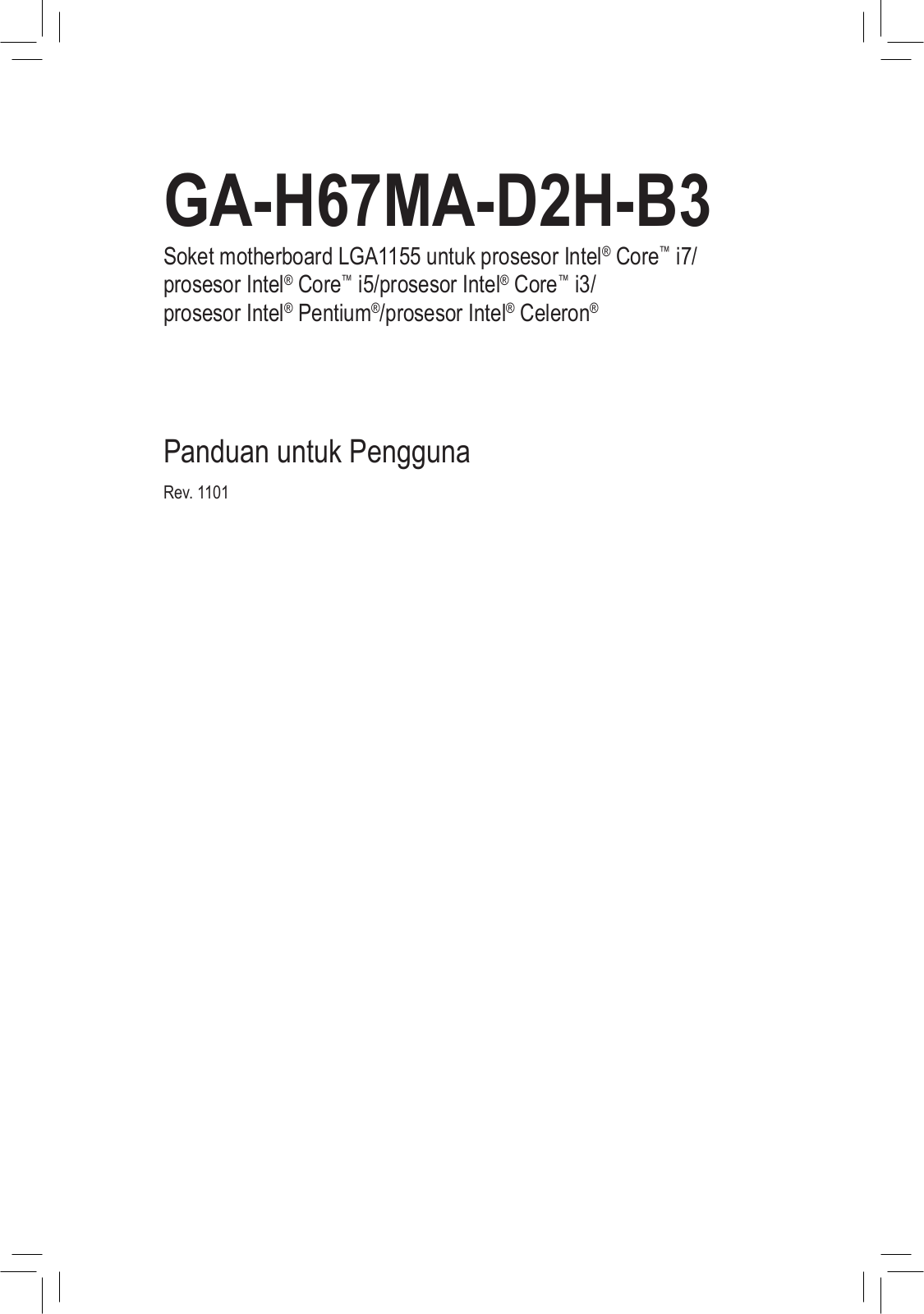 Gigabyte GA-H67MA-D2H-B3 User Manual