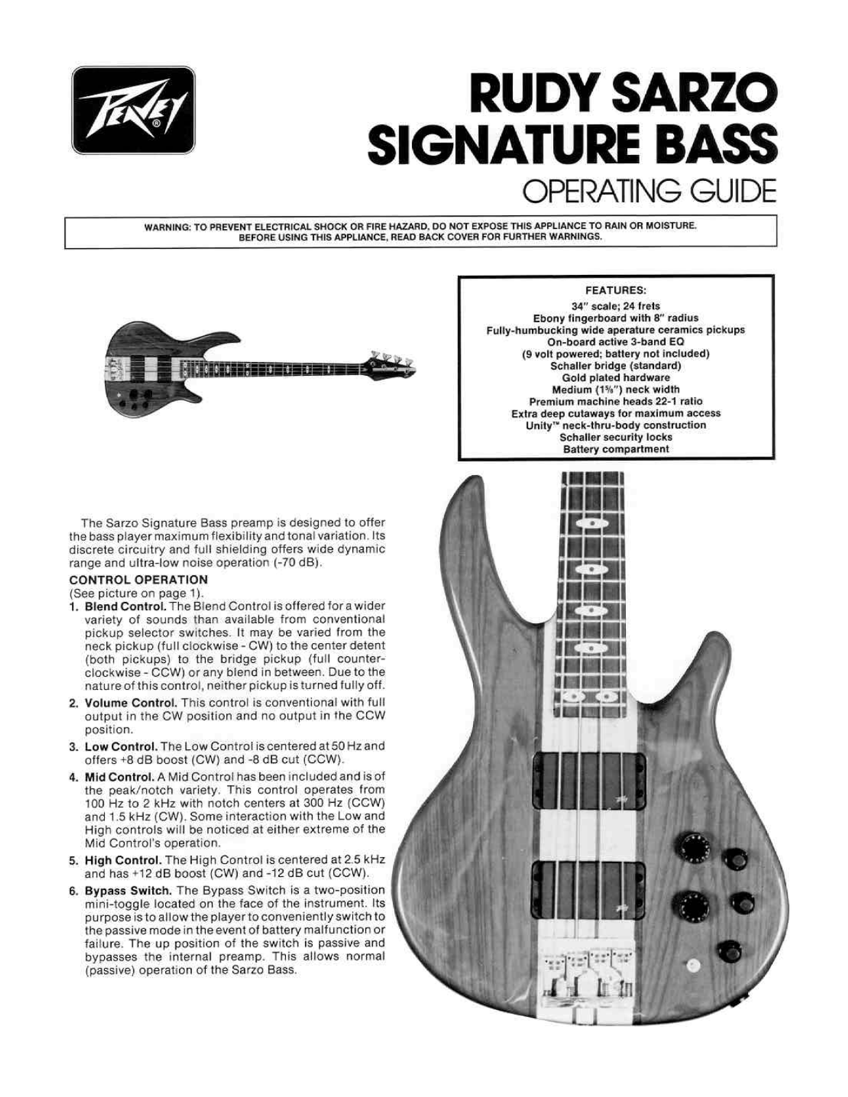 Peavey Rudy Sarzo User Manual