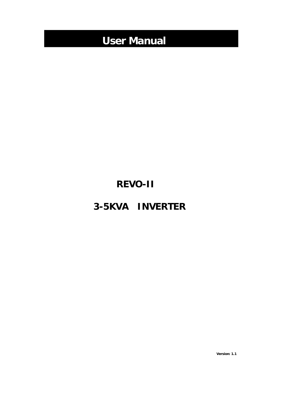 Sunways REVO-II Series, REVO II 4K-48, REVO II 3K-48, REVO II 5K-48 User Manual - ManualMachine.com