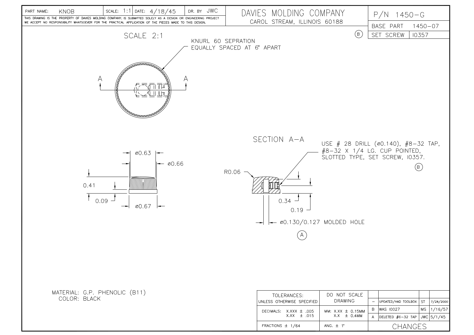 Davies Molding 1450-G Reference Drawing