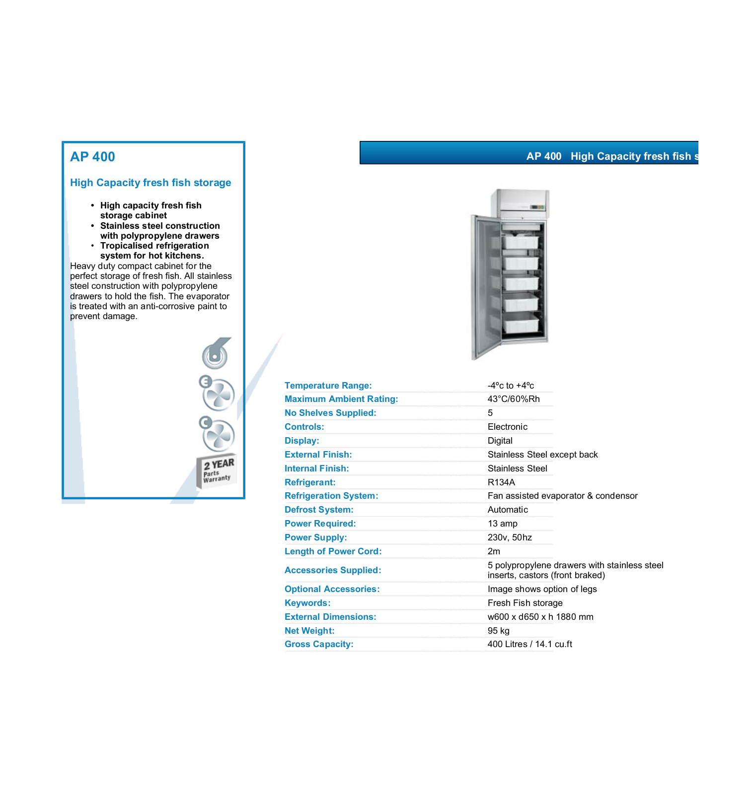 Valera AP 400 DATASHEET