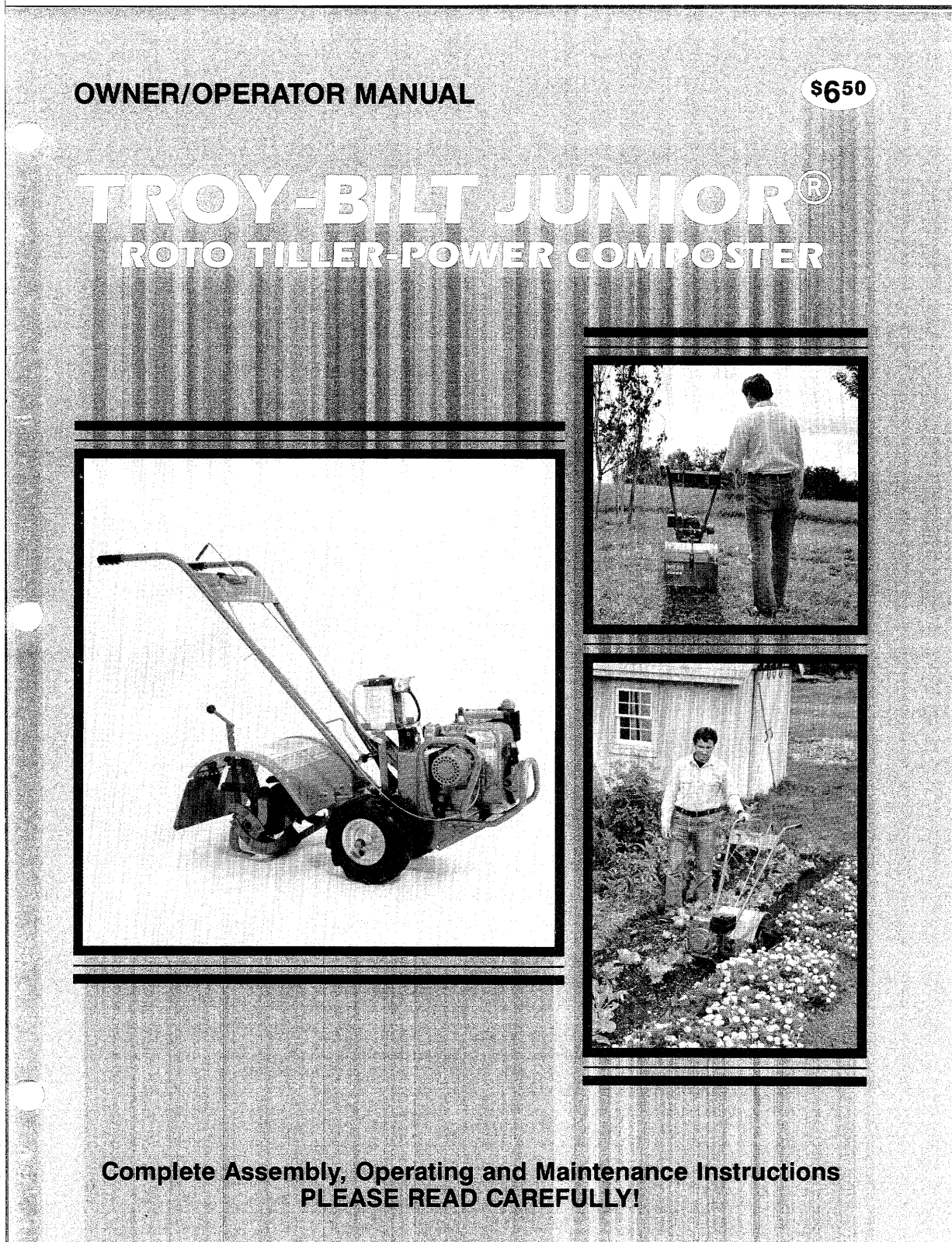 troy bilt roto tiller owners Manual