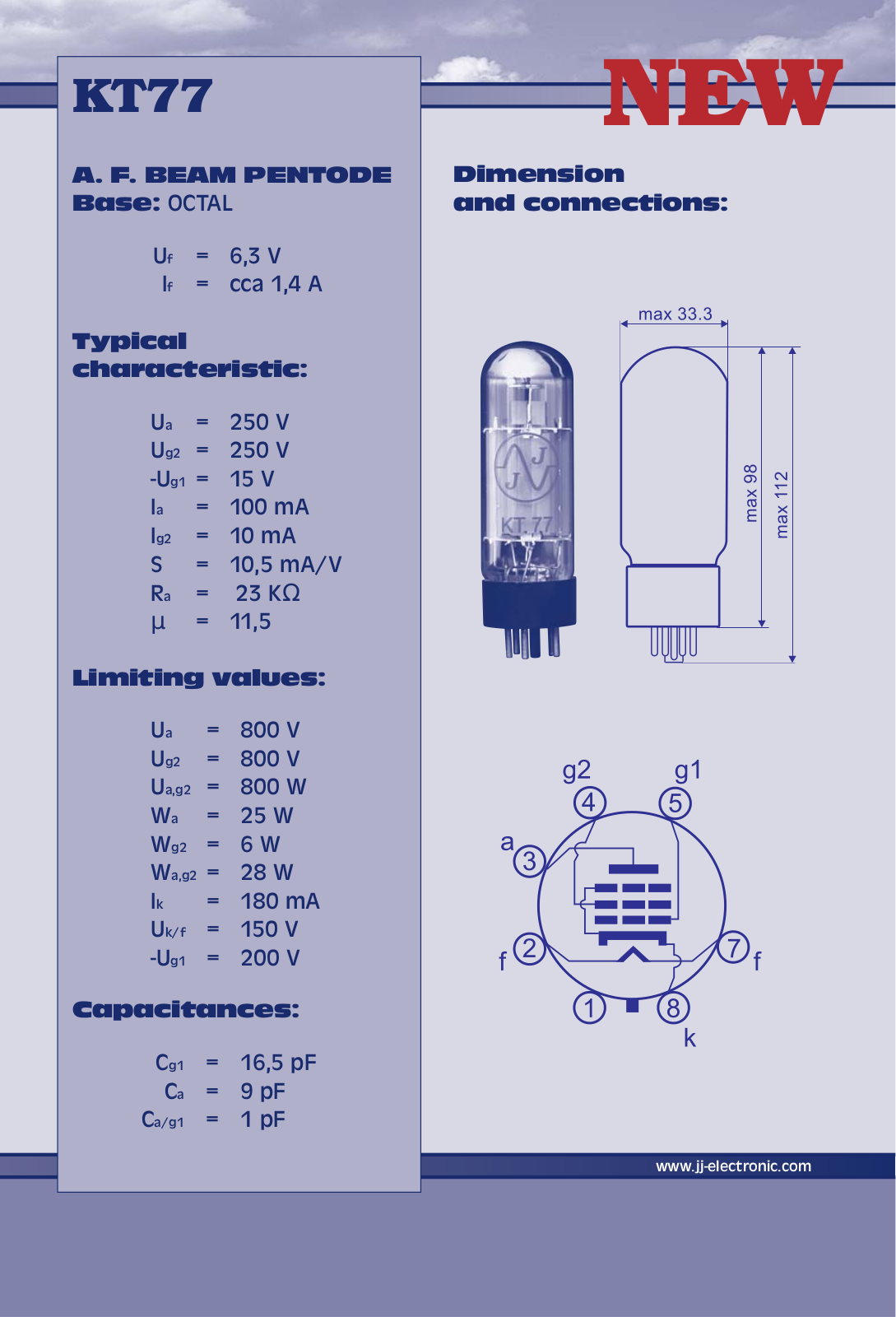 JJ electronic kt77 DATASHEETS