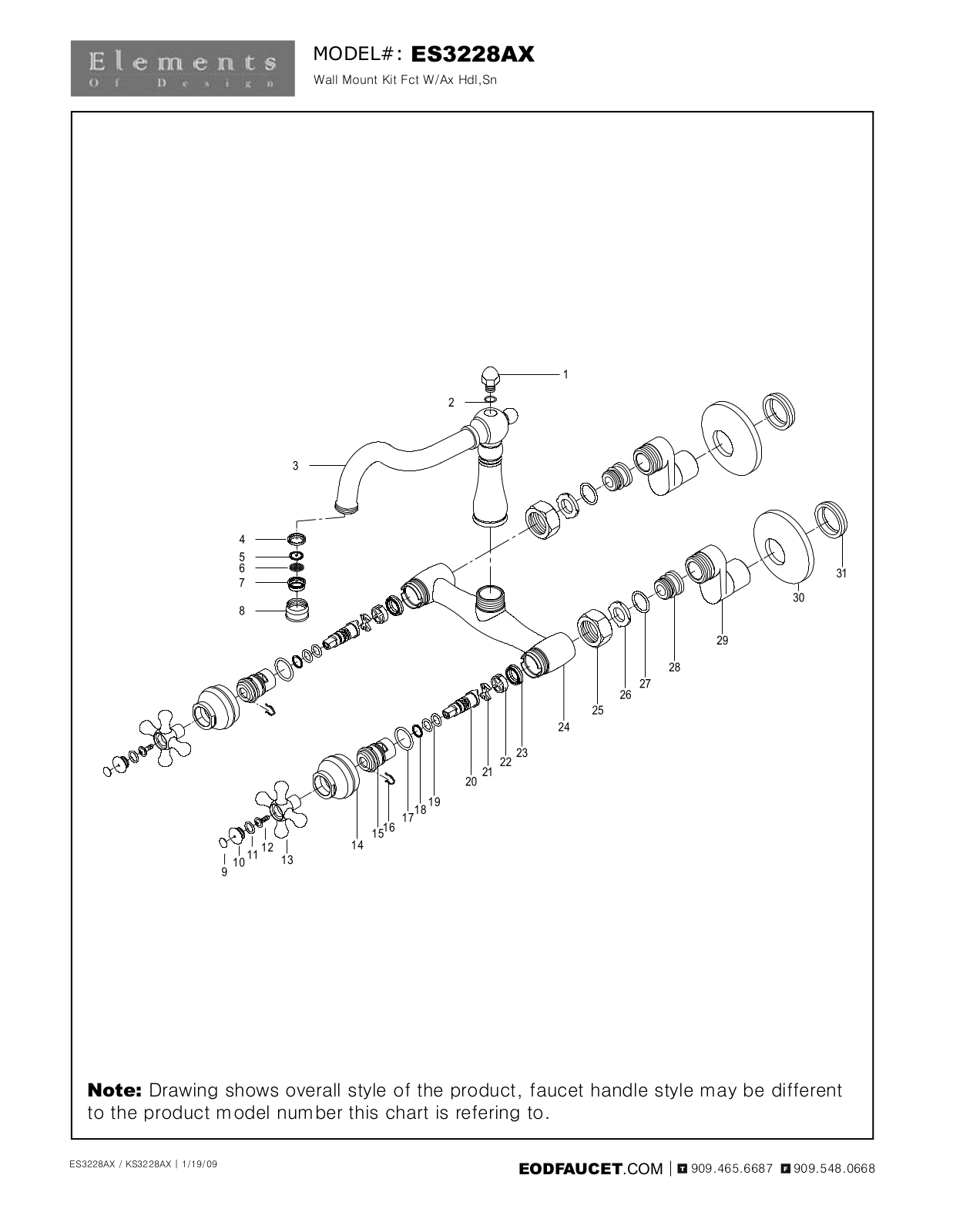 Elements of Design EDE1254 Service Parts - ManualMachine.com