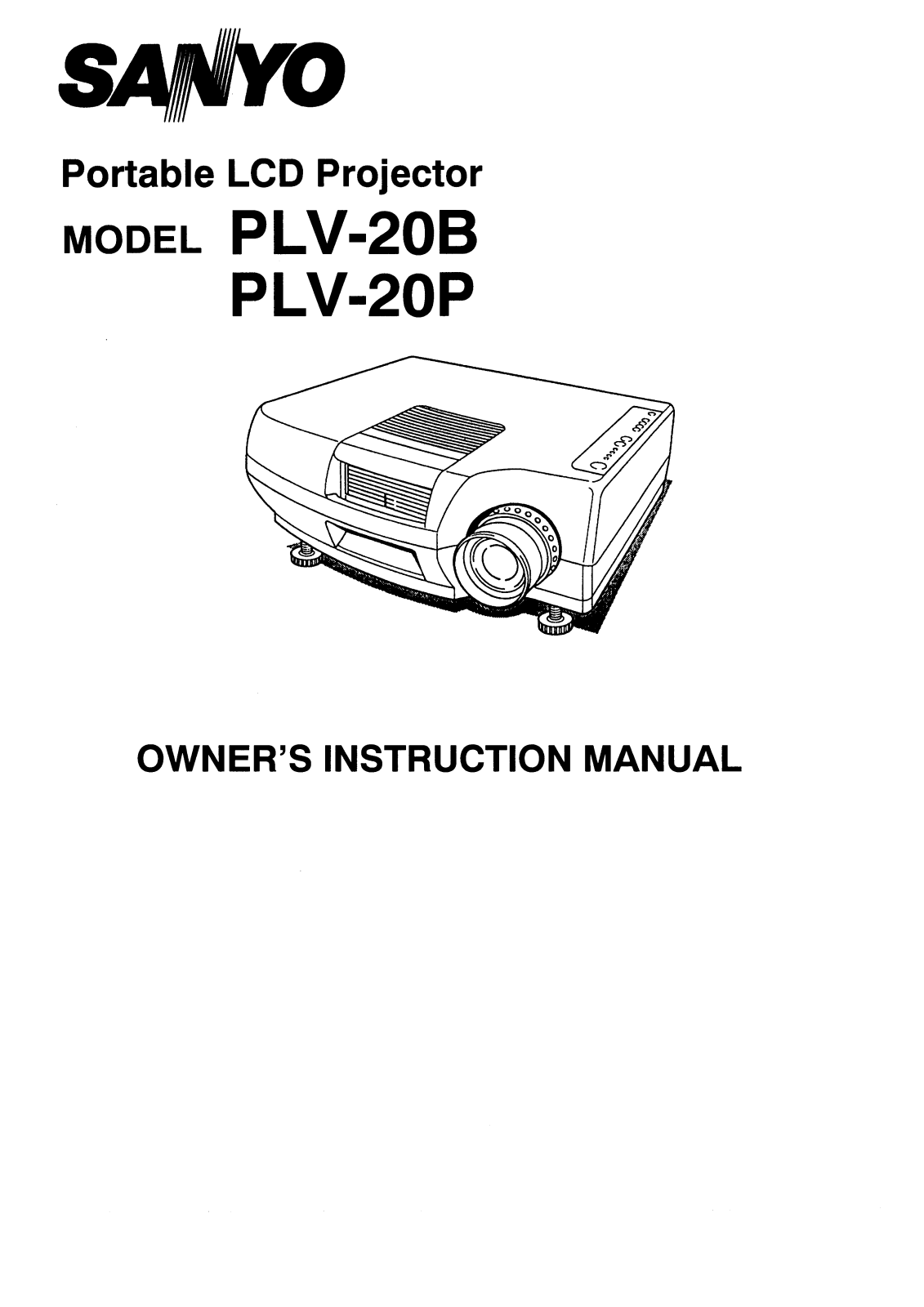 Sanyo PLV-20B Instruction Manual