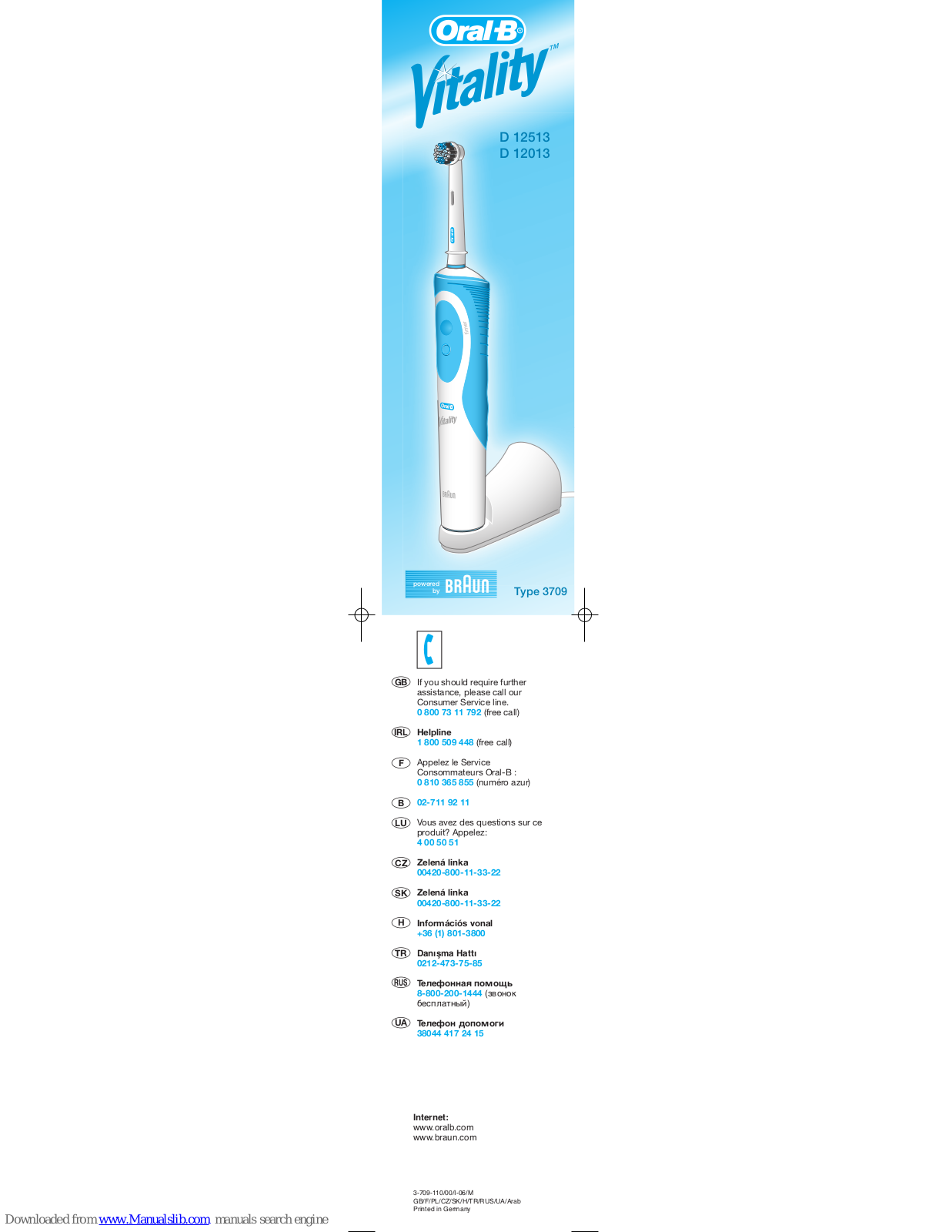 Oral-B Vitality D 12513, Vitality D 12013 User Manual