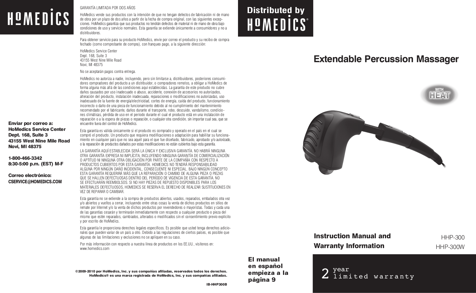 Homedics HHP-300 Instruction Manual