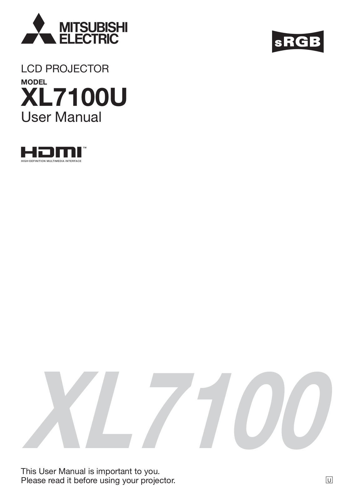 Mitsubishi XL7100U User Manual