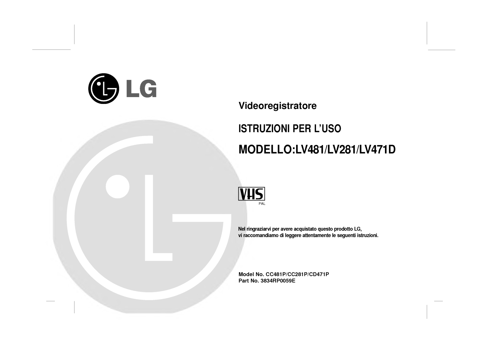 Lg LV281, LV481 user Manual