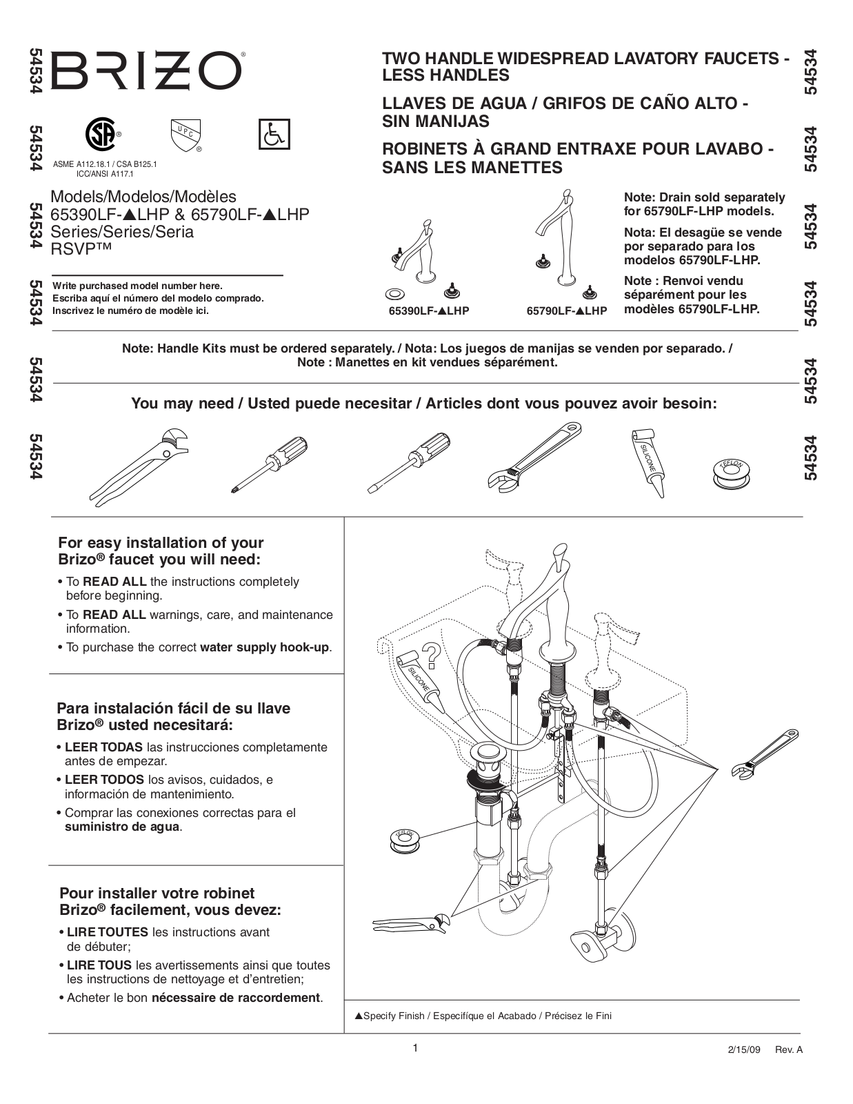 Factory Direct Hardware 65390LF-LHP User Manual