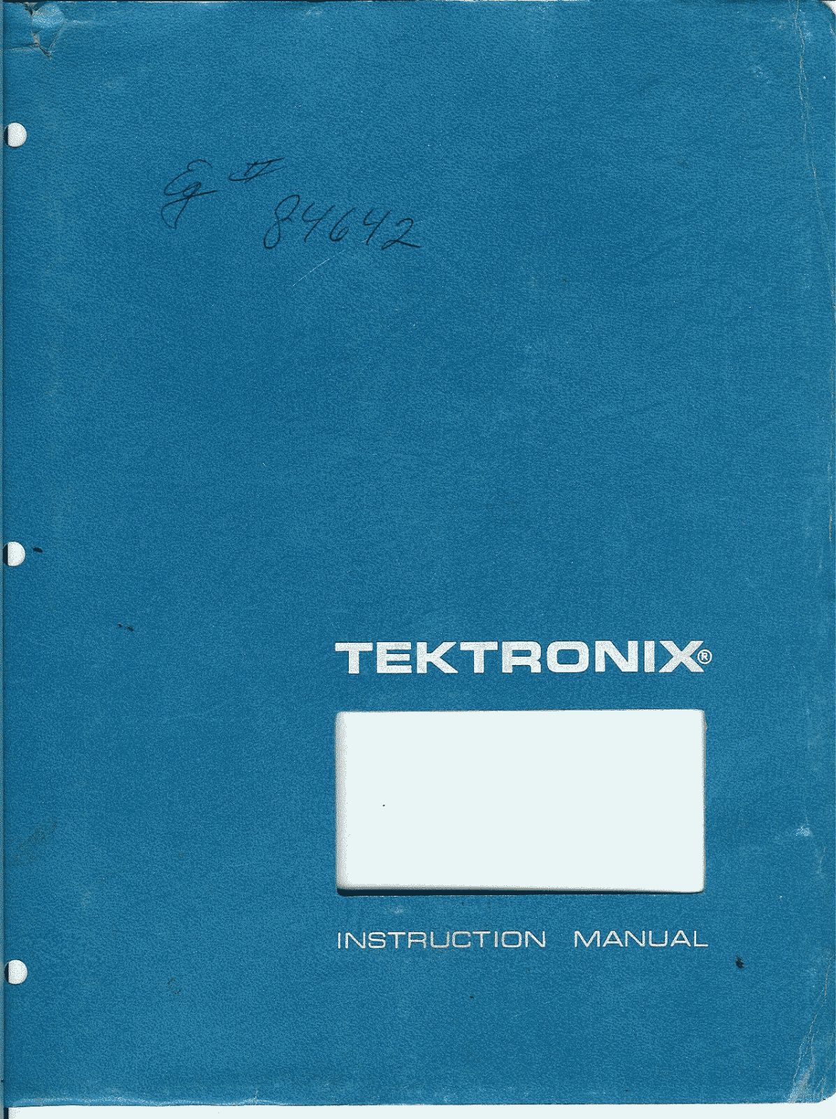 Tektronix 465 Service Manual