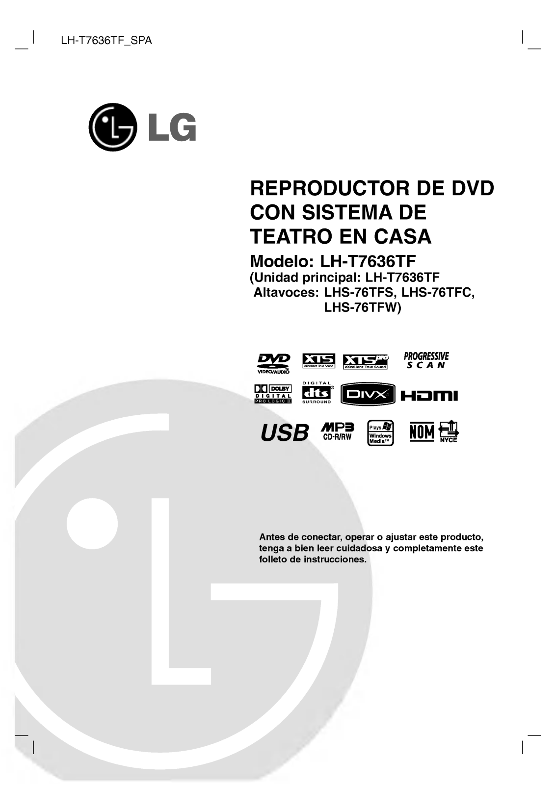 LG LH-T7636TF Owner's Manual