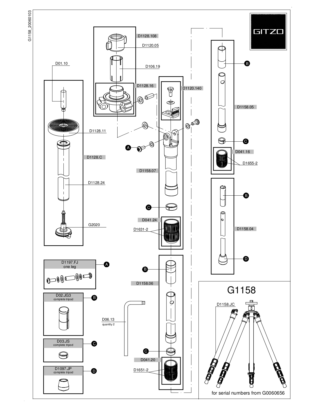 Gitzo G1158 User Manual