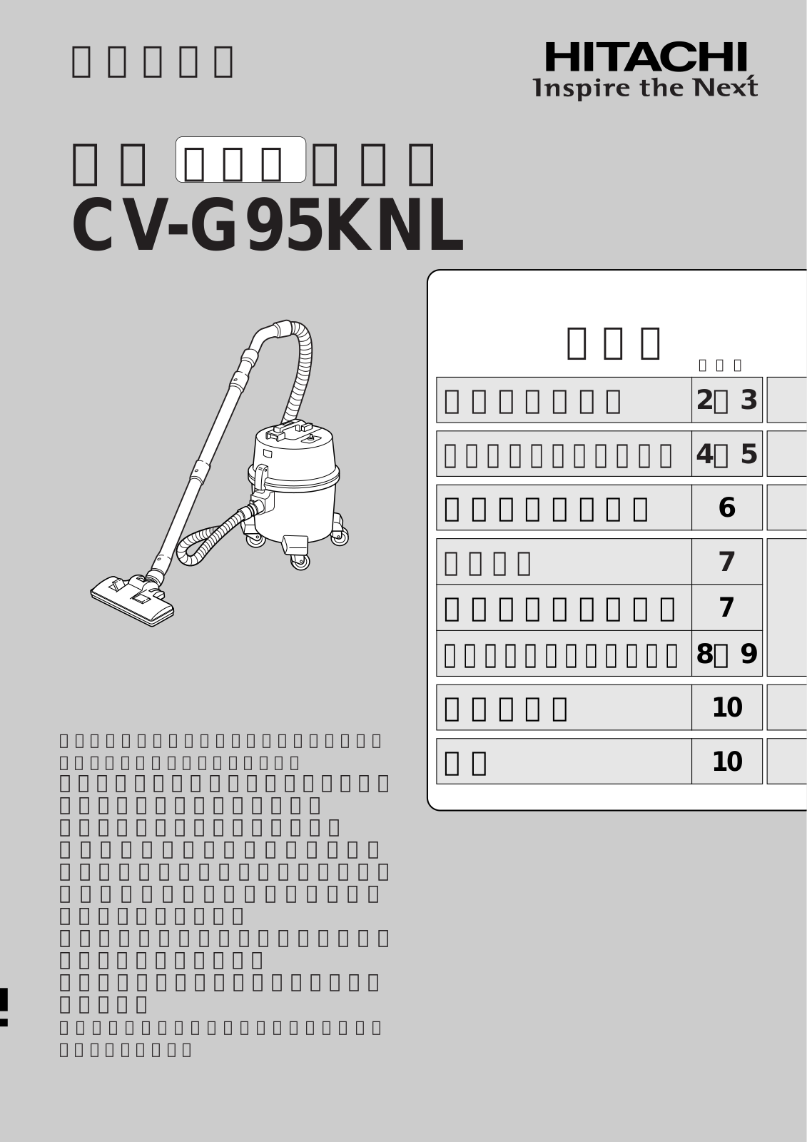 HITACHI CV-G95KNL User guide