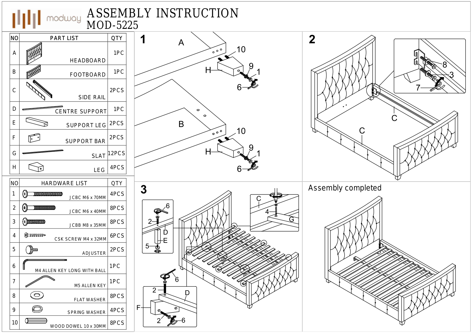 Modway FOW2520 Installation & Assembly - ManualMachine.com