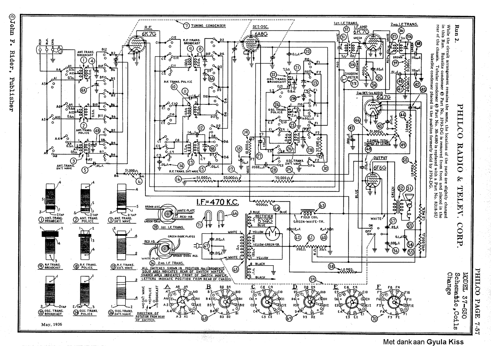 Philco 37-630 Schematic